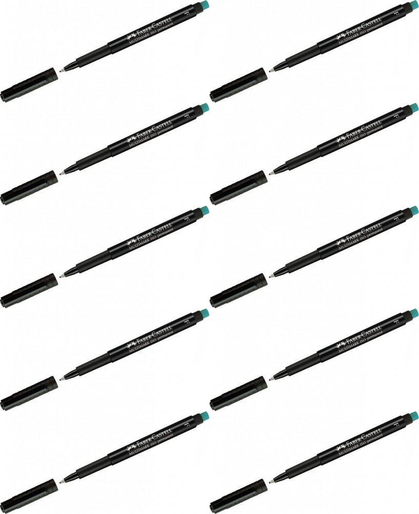 10x Foliopis Faber Castell, okrągła, 0.6 mm (F), czarny