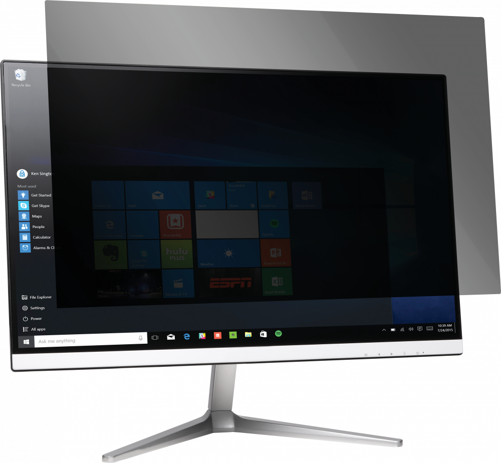 Filtr prywatyzujący do monitorów Kensington, 16:9, 19.5", 2-stronny, nakładany