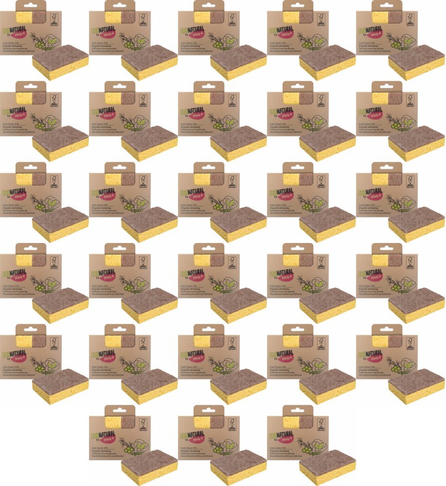 28x Zmywak kuchenny celulozowy Eco Natural by York, 2 sztuki, beżowy