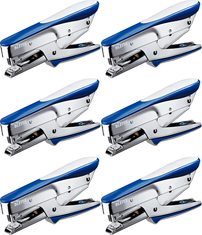 6x Zszywacz nożycowy Leitz 5545, do 15 kartek, niebieski