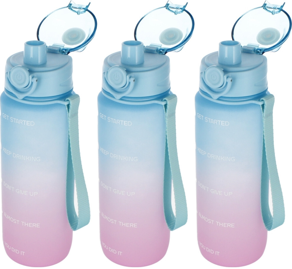 3x Bidon na wodę Starpak, 750ml, niebiesko-różowy