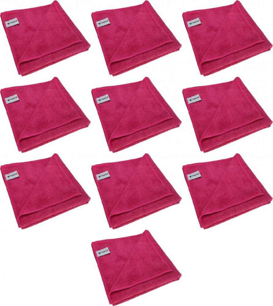 10x Ściereczka z mikrofibry Qleanup Plus, 40x40cm, 400g, 5 sztuk, czerwony
