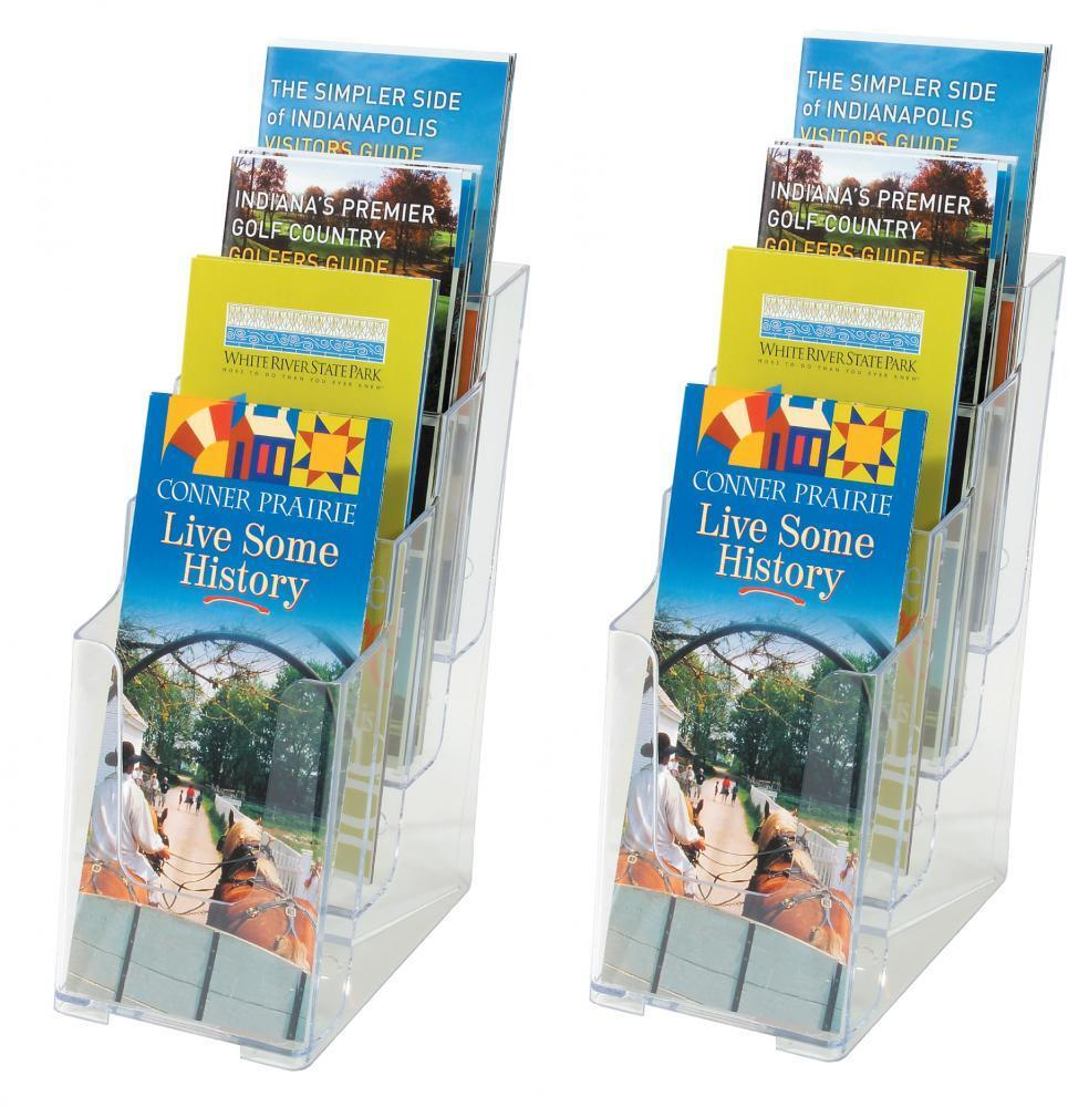 2x Stojak na prospekty Viking, 1/3 A4, 4 kieszenie, przezroczysty