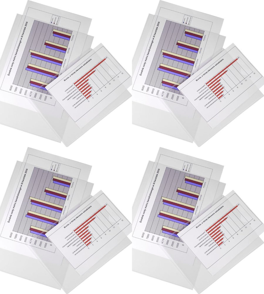 4x Ofertówki krystaliczne Biurfol, "U", A4, 150μm, 25 sztuk, transparentny