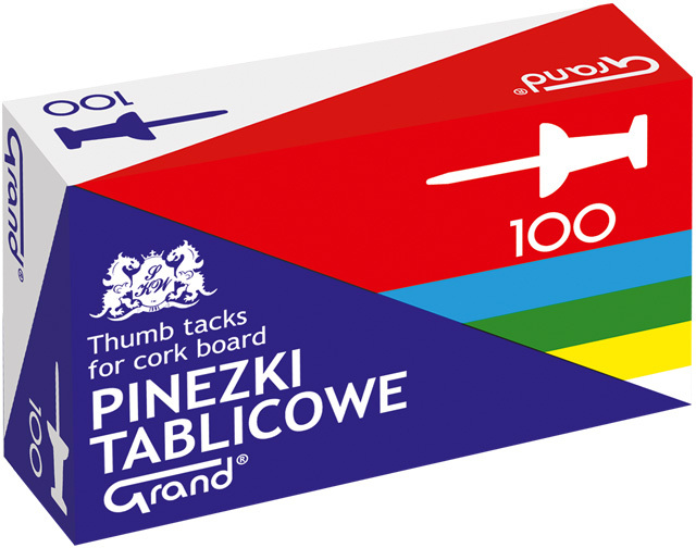Pinezki beczułki Grand, 100 sztuk, mix kolorów