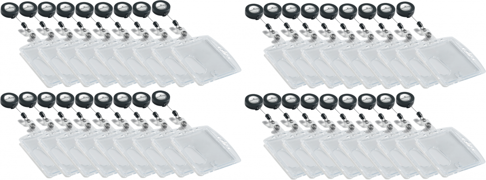 4x Etui do kart magnetycznych Durable, z mechanizmem ściągającym, 54x85mm, 10 sztuk, transparentny