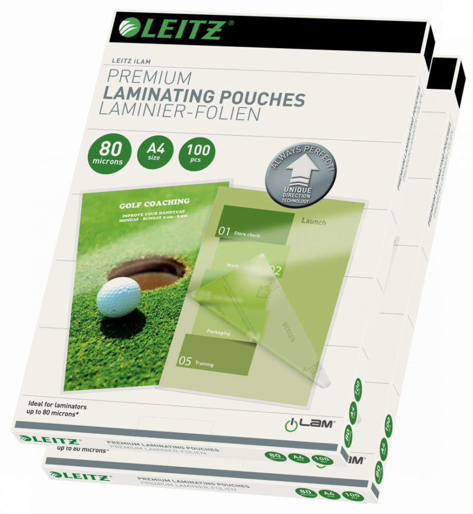2x Folia do laminowania Leitz, UDT, A4, 2x80 μm, 100 sztuk