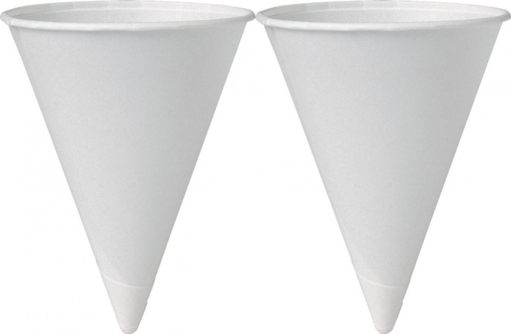 2x Kubki jednorazowe Packman, stożkowe, 118ml, papier, 200 sztuk, biały
