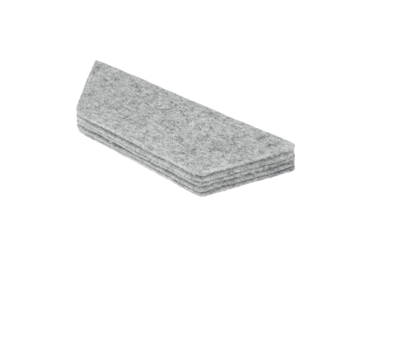 Wkład filcowy do gąbki Nobo, 87x2x217mm, 10 sztuk, szary