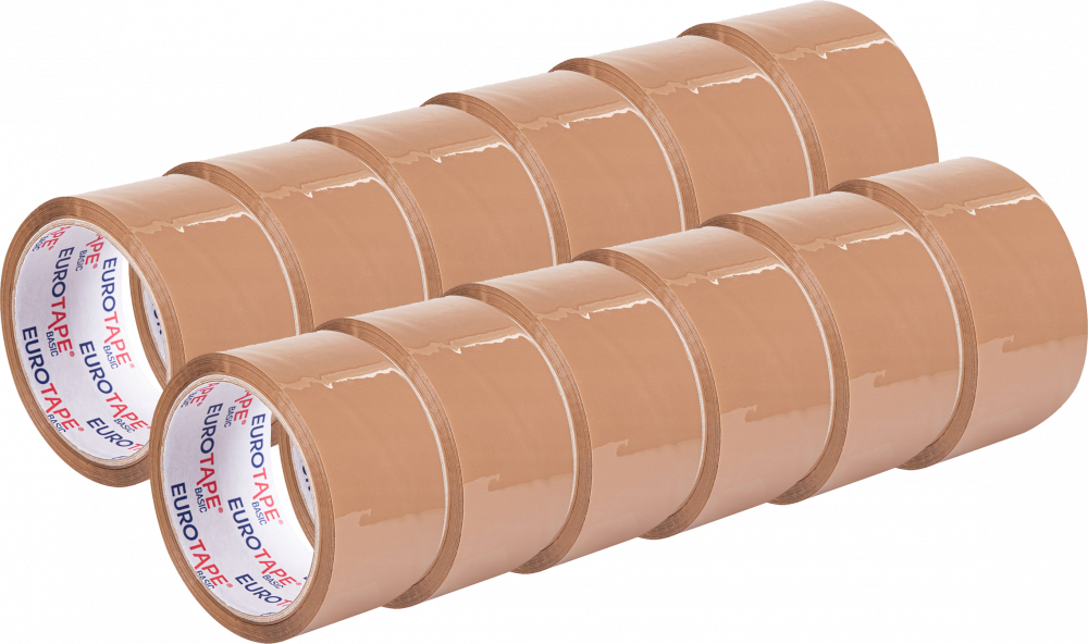 12x Taśma pakowa, Dalpo, akrylowa, 48mm x 45m, brązowy