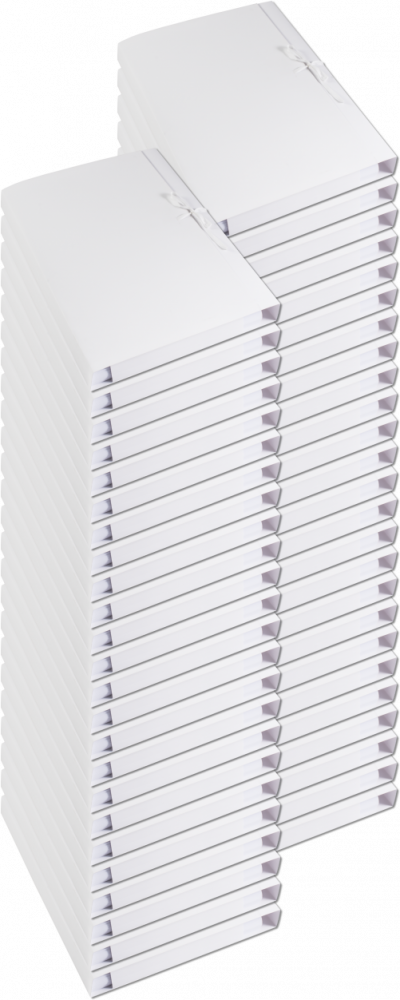 50x Teczka wiązana Barbara, A4, kartonowa, 450g/m2, 50mm, biały