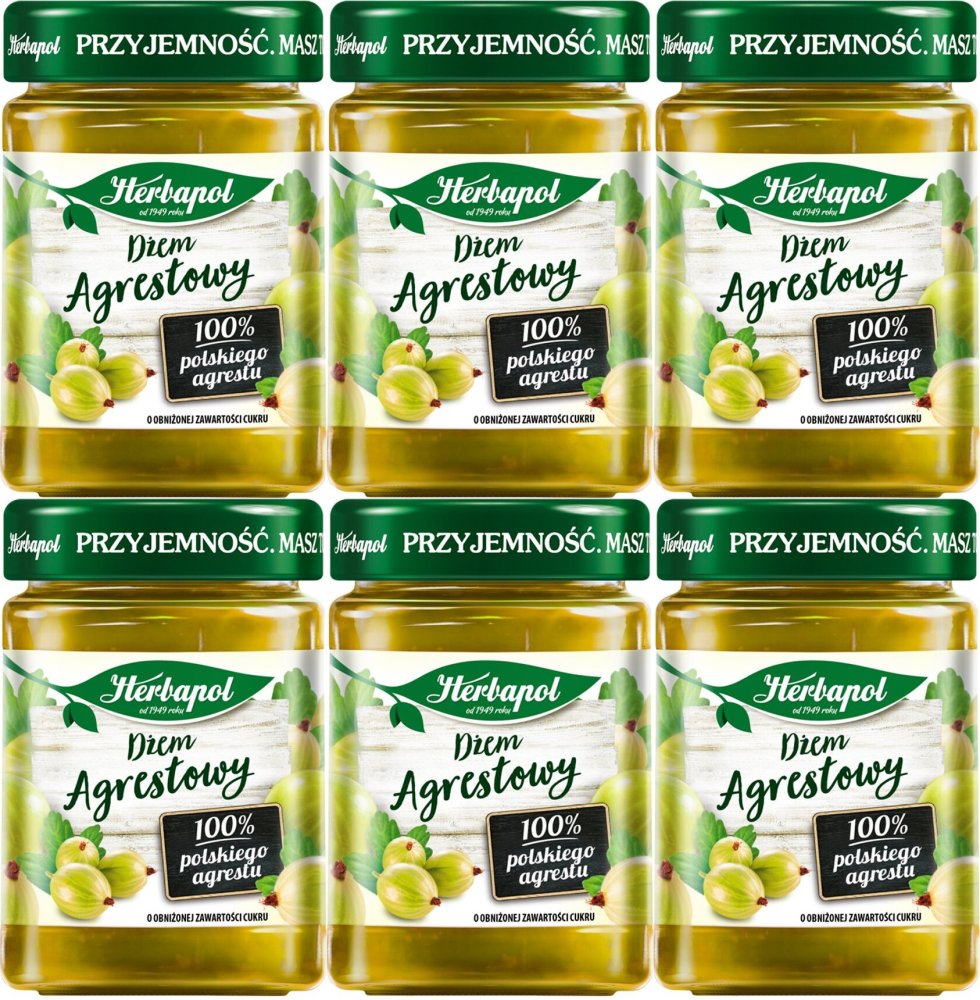6x Dżem Herbapol, agrestowy, 280g
