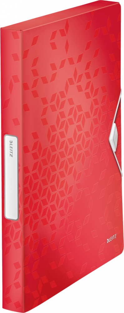 Teczka plastikowa z gumką Leitz Wow, A4, 30mm, czerwony