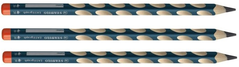 3x ołówek Stabilo EASYgraph S, HB, cienki, dla praworęcznych, morski