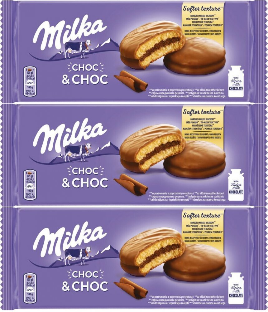 3x Ciastka Milka Soft Choc & choc, 150g