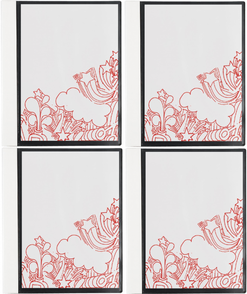 4x album ofertowy Office Depot, z przezroczystą kieszenią na froncie, A4, 30 koszulek, czarny