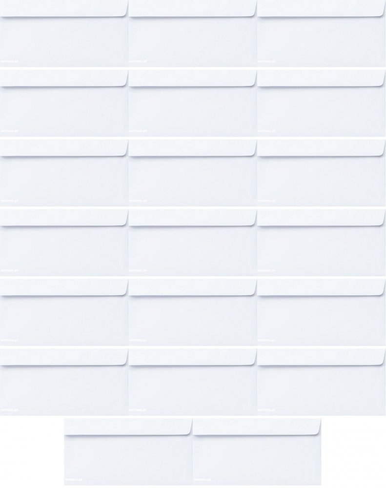 20x Koperta standardowa NC Koperty, DL, klejona na mokro NK, 50 sztuk, biały