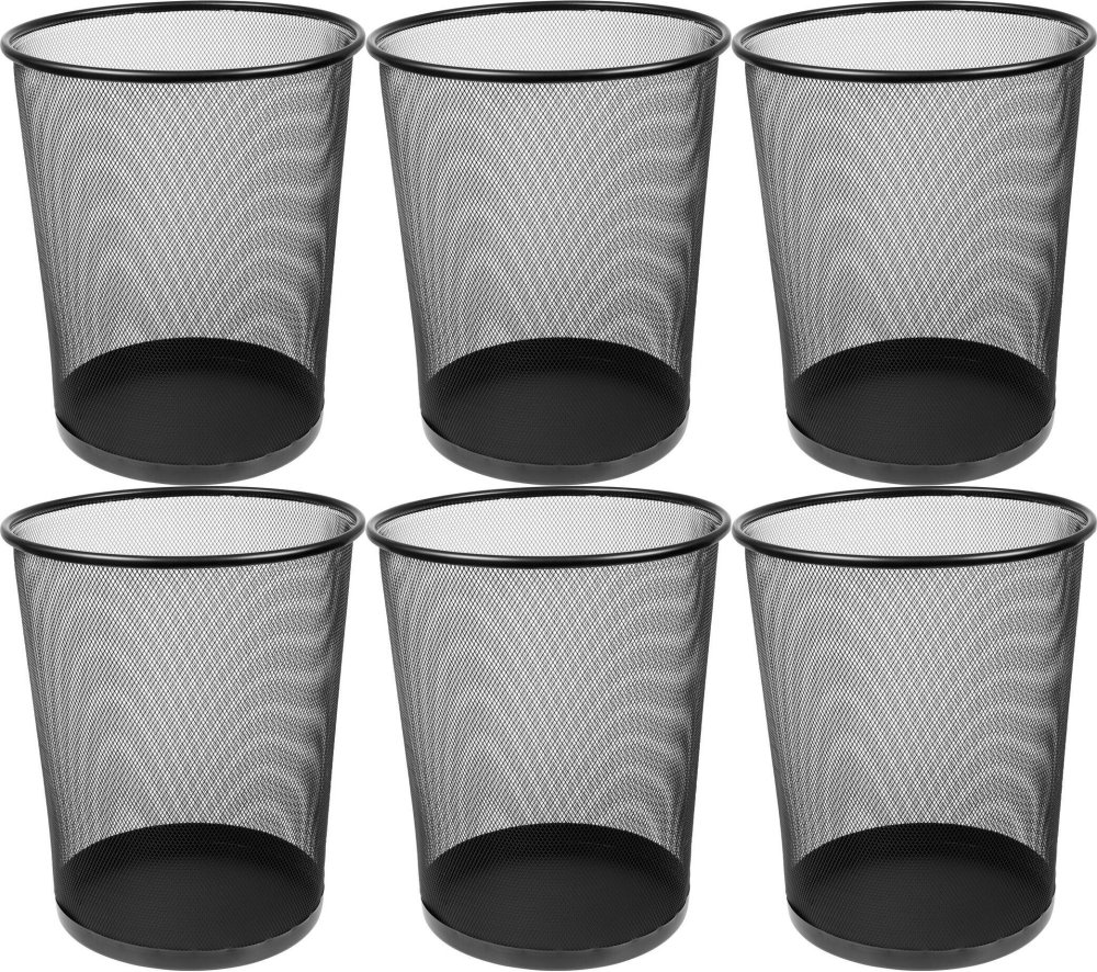 6x Kosz na śmieci MemoBe, metalowy, 29.5x34.5cm, czarny