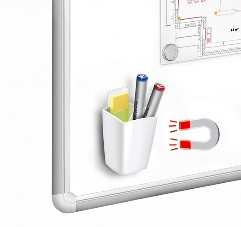 Przybornik magnetyczny CEP Pro GLOSS, 1 przegroda, 95x75x75mm, biały