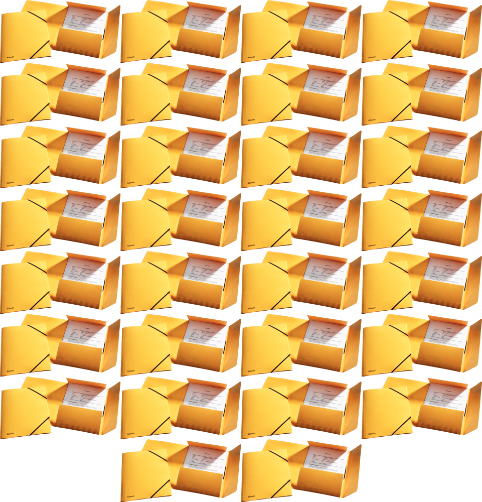 60x Teczka preszpanowa z narożną gumką Esselte, A4, 330g/m2, 4mm, żółty