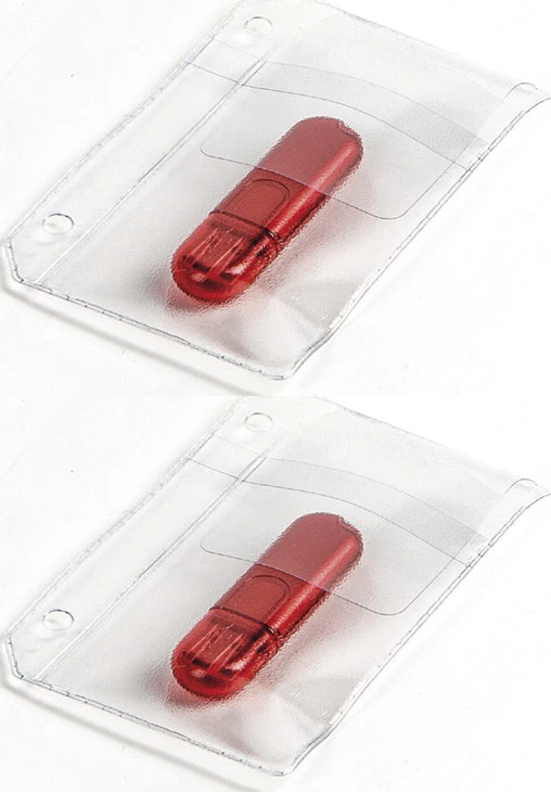 2x Koszulki krystaliczne na pendrive, z klapką, 5 sztuk, przezroczysty