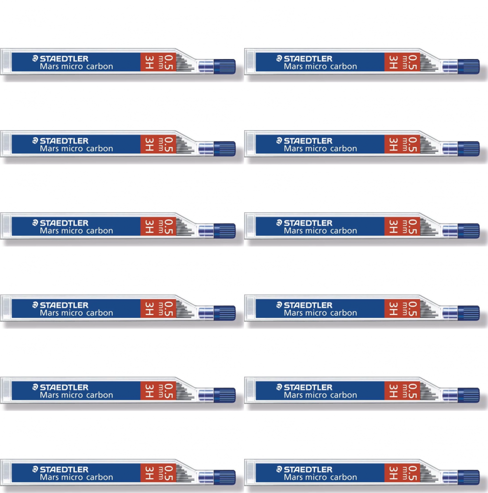 12x Grafity ołówkowe Staedtler, 0.5 mm, 3H