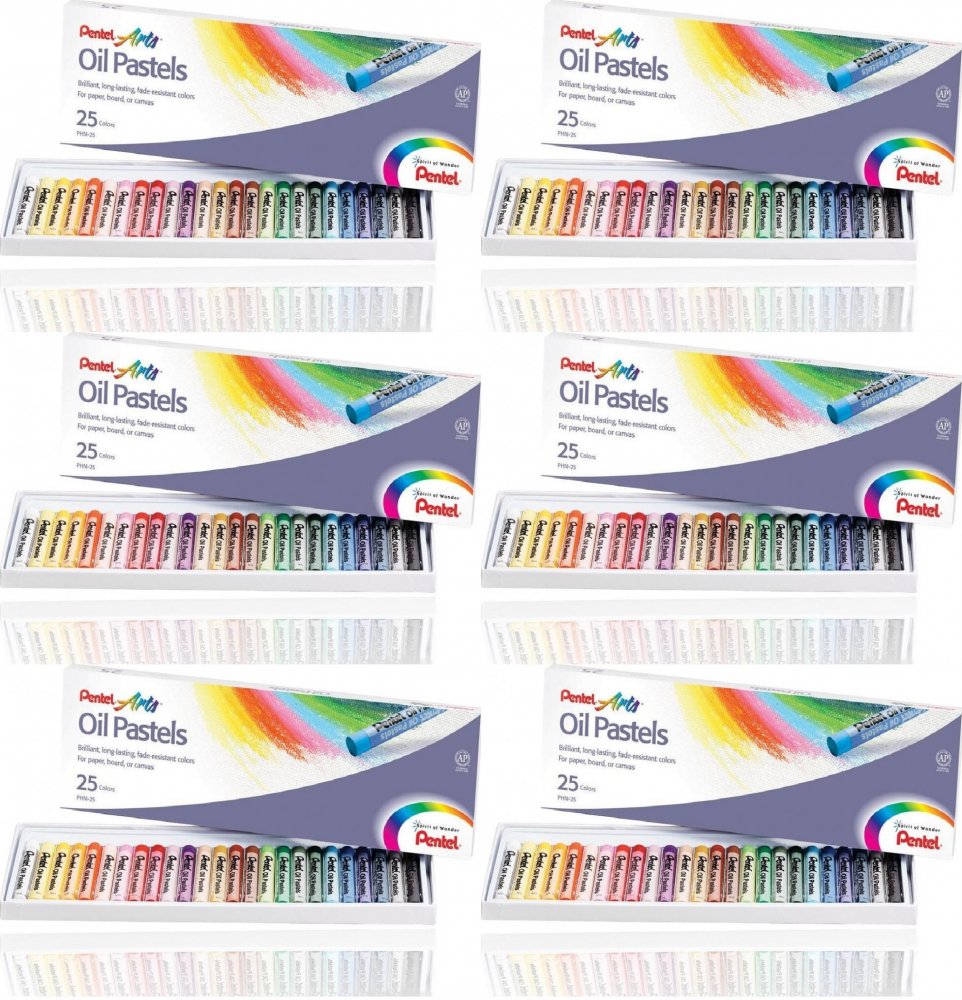 6x Pastele olejne Pentel, 25 kolorów