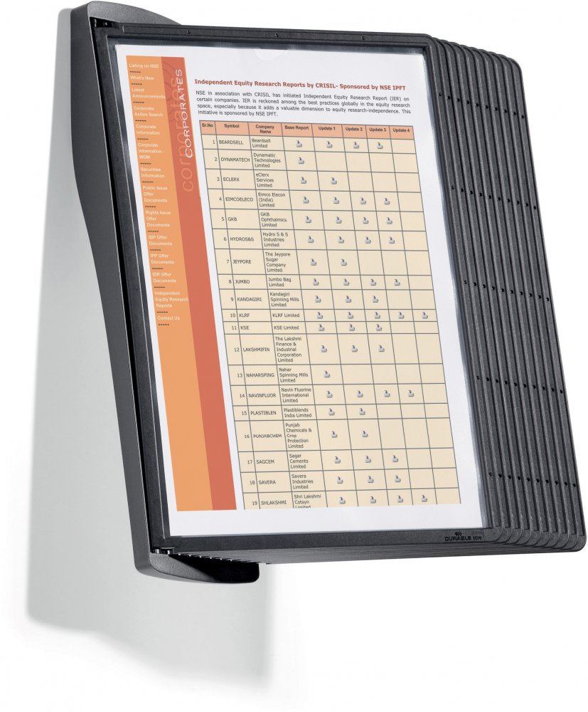 System paneli informacyjnych Durable Sherpa Style Wall 10, ścienny, A4, 10 paneli, czarny