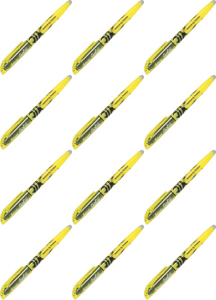 12x Zakreślacz wymazywalny Pilot, Frixion Light, ścięta, 4mm żółty