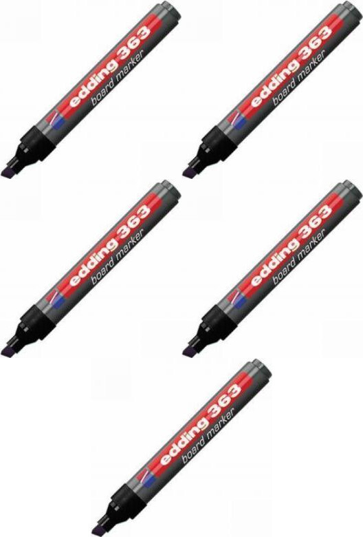 5x Marker suchościeralny edding 363, ścięta czarny