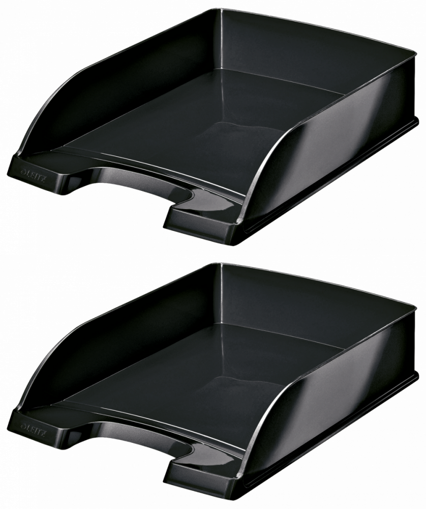 2x Półka na dokumenty Leitz Plus Wow, A4, plastikowa, czarny