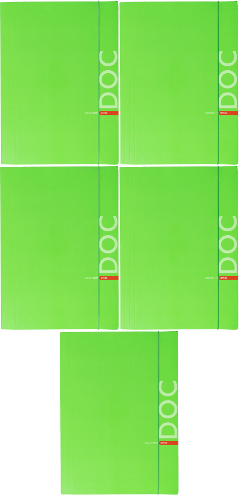 5x Teczka kartonowa z gumką Barbara Fluo, A4, 350g, zielony