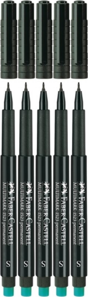 5x Foliopis Faber-Castell, Multimark, okrągła, 1 mm (M), czarny