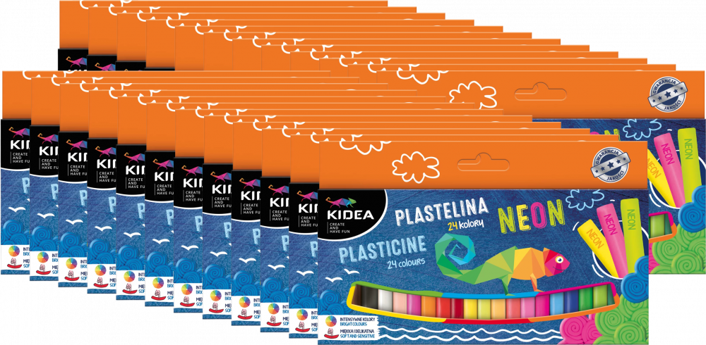 48x Plastelina Kidea, 24 sztuki, mix kolorów