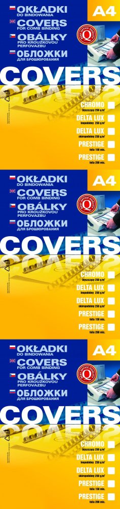 3x Okładki do bindowania Argo Prestige, A4, 200 μm, 100 sztuk, przezroczysty niebieski