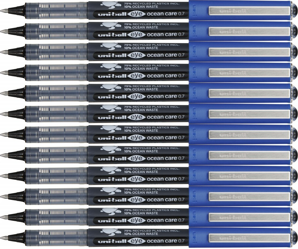 12x Pióro kulkowe Uni Eye Ocean Care, UB-157-ROP, 0.7mm, czarny