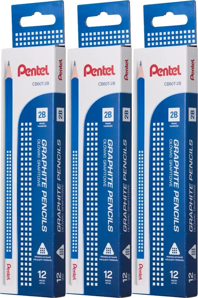 36x Ołówek drewniany Pentel CB60T, 2B
