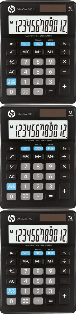 3x Kalkulator biurowy HP-OC 100 II/INT BX, 12-cyfr, czarny