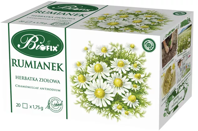 Herbata ziołowa w torebkach Bifix, rumianek, 20 sztuk x 1.75g