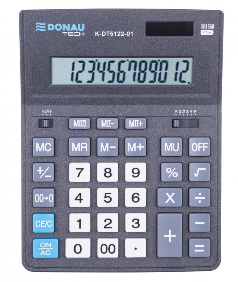 Kalkulator biurowy Donau Tech Office, 12-cyfr, czarny