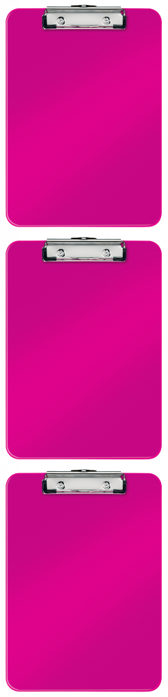 3x Clipboard Leitz Wow, A4, różowy