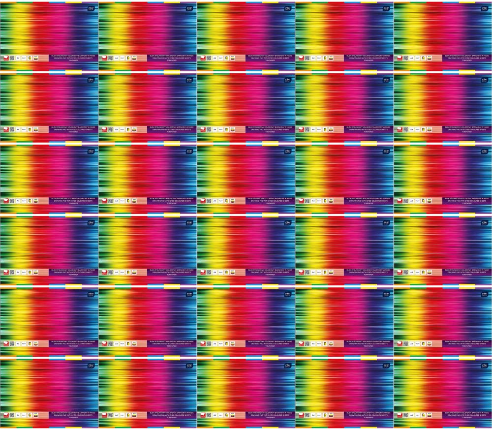 40x Blok rysunkowy Interdruk, A4, 20 kartek, kolorowy