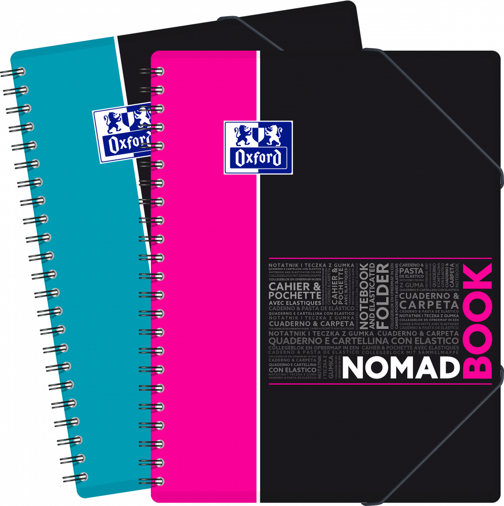 2x Kołonotatnik Oxford Student NomadBook, A4+, w kratkę, 80 kartek, okładka PP, mix wzorów