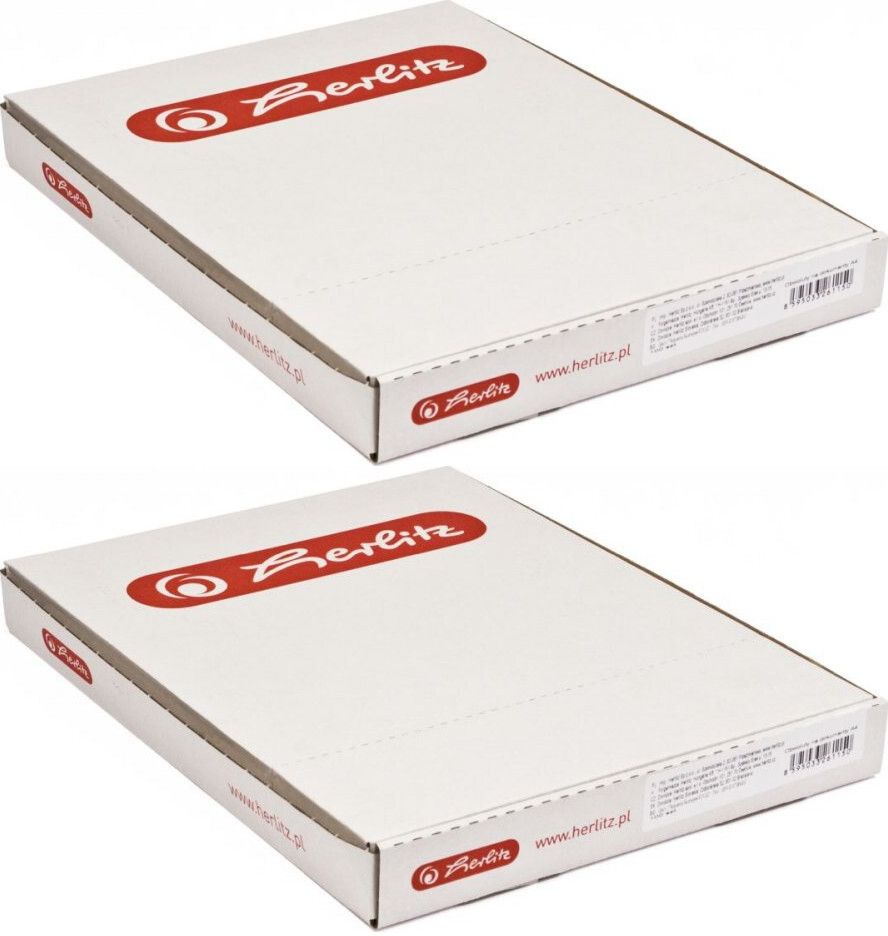 2x Koszulki krystaliczne Herlitz, A4, 45 μm, w kartonie, 100 sztuk, przezroczysty