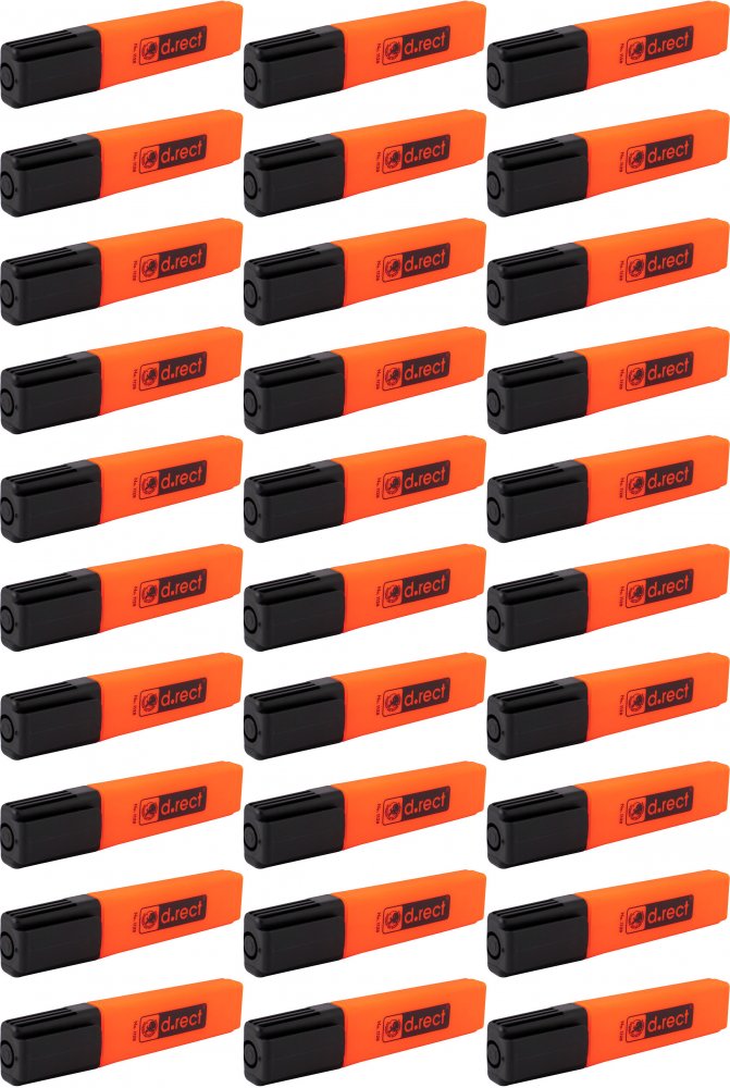 48x Zakreślacz D.Rect, 1128, ścięta, pomarańczowy