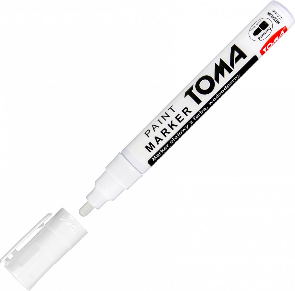 Marker olejowy Toma TO-440, okrągła, 2.5 mm, biały