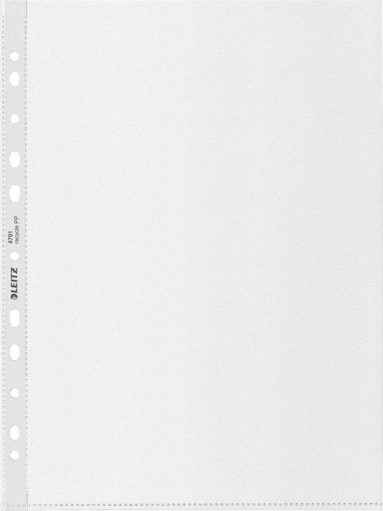 Koszulki groszkowe Leitz Recycle, A4, 100μm, 100 sztuk, transparentny