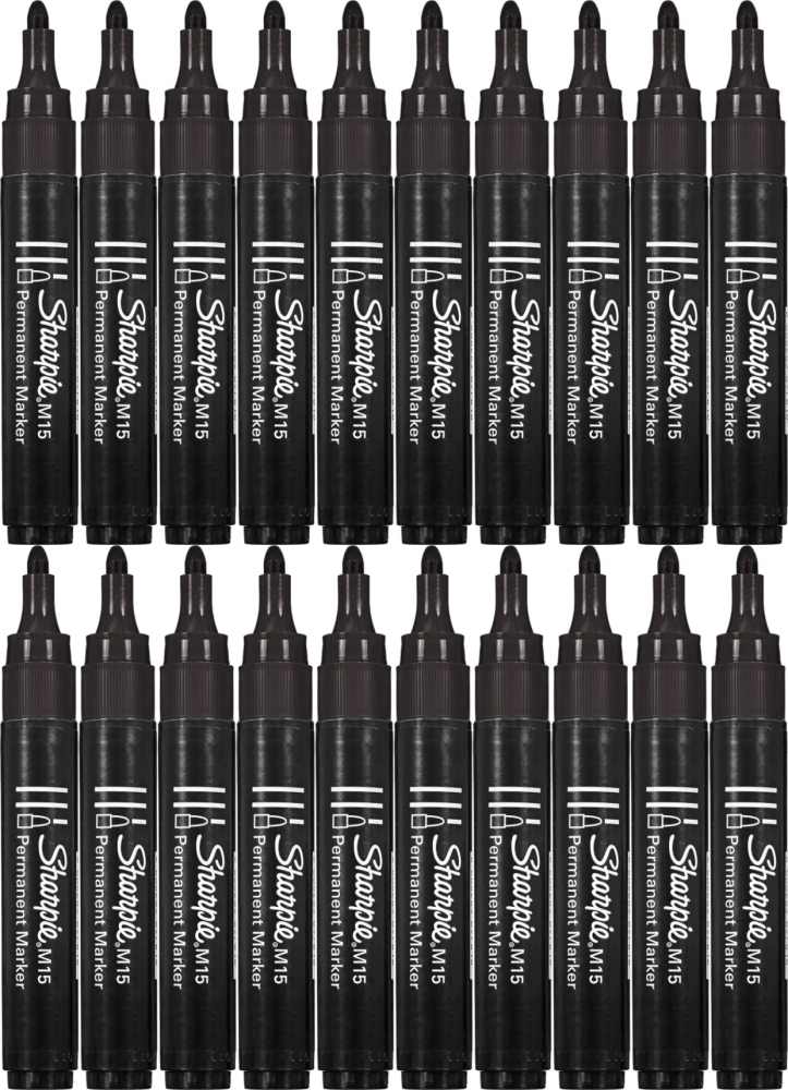 20x Marker permanentny Sharpie M15, okrągła, 2 mm, czarny