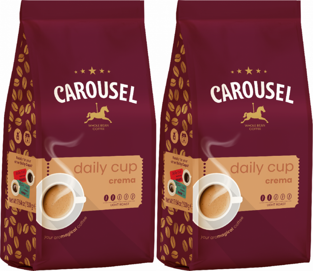 2x Kawa ziarnista Carousel Daily Cup Crema, 1kg
