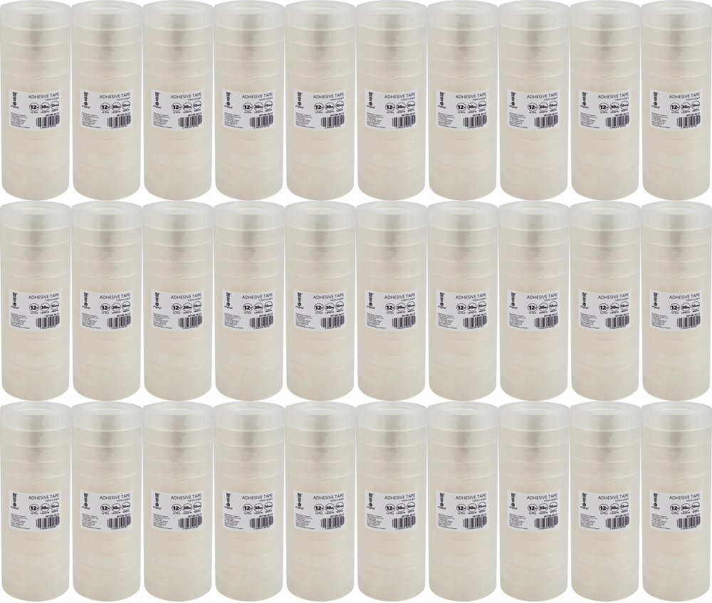 120x Taśma klejąca MemoBe 12mmx30m, 12 sztuk, przezroczysty